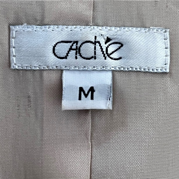 Cache’ Women’s Champagne Color Jacket w/Gold Metallic Thread & Bronze Beads Med - Picture 11 of 13